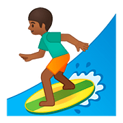 Emoji 🏄🏾‍♂️ Surfista Uomo: Carnagione Abbastanza Scura su Google Android 8.0.