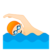 Emoji 🏊🏻‍♂️ Nuotatore: Carnagione Chiara su Google Android 8.0.