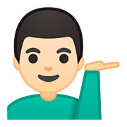 💁🏻‍♂️ Emoji Homem Com A Palma Virada Para Cima: Pele Clara na Google Android 8.0.
