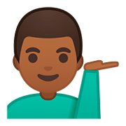 💁🏾‍♂️ Emoji Infoschalter-Mitarbeiter: mitteldunkle Hautfarbe Google Android 8.0.