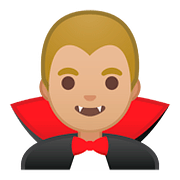 Émoji 🧛🏼‍♂️ Vampire Homme : Peau Moyennement Claire sur Google Android 8.0.