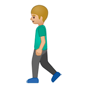 🚶🏼‍♂️ Emoji Homem Andando: Pele Morena Clara na Google Android 8.0.