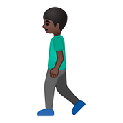 Emoji 🚶🏿‍♂️ Uomo Che Cammina: Carnagione Scura su Google Android 8.0.