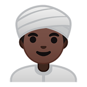 👳🏿‍♂️ Emoji Hombre Con Turbante: Tono De Piel Oscuro en Google Android 8.0.