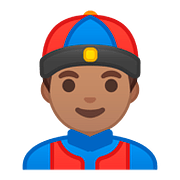 👲🏽 Emoji Mann mit chinesischem Hut: mittlere Hautfarbe Google Android 8.0.