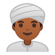 👳🏾 Emoji Person mit Turban: mitteldunkle Hautfarbe Google Android 8.0.