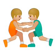 🤼🏼‍♂️ Emoji Hombres Luchando, Tono De Piel Claro Medio en Google Android 8.0.