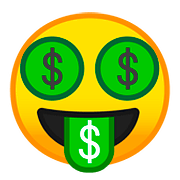 Emoji 🤑 Faccina Avida Di Denaro su Google Android 8.0.
