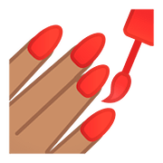 Emoji 💅🏽 Smalto Per Unghie: Carnagione Olivastra su Google Android 8.0.