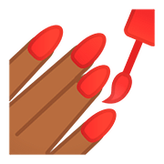 💅🏾 Emoji Esmalte De Unha: Pele Morena Escura na Google Android 8.0.