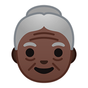 👵🏿 Emoji Anciana: Tono De Piel Oscuro en Google Android 8.0.