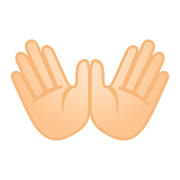 Emoji 👐🏻 Mani Aperte: Carnagione Chiara su Google Android 8.0.