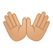 👐🏼 Emoji Manos Abiertas: Tono De Piel Claro Medio en Google Android 8.0.