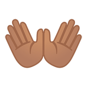 👐🏽 Emoji Manos Abiertas: Tono De Piel Medio en Google Android 8.0.