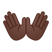 Émoji 👐🏿 Mains Ouvertes : Peau Foncée sur Google Android 8.0.