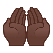 Emoji 🤲🏿 Mani Unite In Alto: Carnagione Scura su Google Android 8.0.