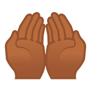 Emoji 🤲🏾 Mani Unite In Alto: Carnagione Abbastanza Scura su Google Android 8.0.