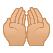 Emoji 🤲🏼 Mani Unite In Alto: Carnagione Abbastanza Chiara su Google Android 8.0.