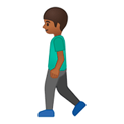 🚶🏾 Emoji Pessoa Andando: Pele Morena Escura na Google Android 8.0.