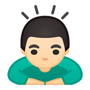 Emoji 🙇🏻 Persona Che Fa Un Inchino Profondo: Carnagione Chiara su Google Android 8.0.
