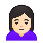 🙍🏻 Emoji Franzindo A Sobrancelha: Pele Clara na Google Android 8.0.