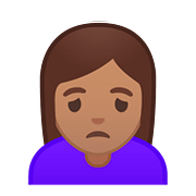 🙍🏽 Emoji missmutige Person: mittlere Hautfarbe Google Android 8.0.