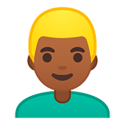 👱🏾 Emoji Persona Adulta Rubia: Tono De Piel Oscuro Medio en Google Android 8.0.