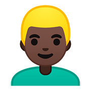 👱🏿 Emoji Pessoa: Pele Escura E Cabelo Louro na Google Android 8.0.