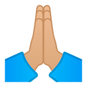 Émoji 🙏🏼 Mains En Prière : Peau Moyennement Claire sur Google Android 8.0.