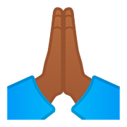 🙏🏾 Emoji Manos En Oración: Tono De Piel Oscuro Medio en Google Android 8.0.