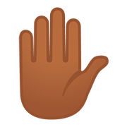Emoji ✋🏾 Mano Alzata: Carnagione Abbastanza Scura su Google Android 8.0.