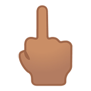 🖕🏽 Emoji Dedo Corazón Hacia Arriba: Tono De Piel Medio en Google Android 8.0.
