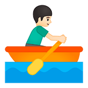 Emoji 🚣🏻 Persona In Barca A Remi: Carnagione Chiara su Google Android 8.0.