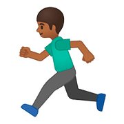 🏃🏾 Emoji Persona Corriendo: Tono De Piel Oscuro Medio en Google Android 8.0.