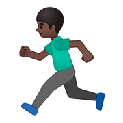 🏃🏿 Emoji Persona Corriendo: Tono De Piel Oscuro en Google Android 8.0.