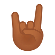 🤘🏾 Emoji Saudação Do Rock: Pele Morena Escura na Google Android 8.0.