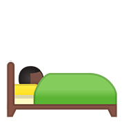 Emoji 🛌🏿 Persona A Letto: Carnagione Scura su Google Android 8.0.