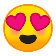 😍 Emoji lächelndes Gesicht mit herzförmigen Augen Google Android 8.0.