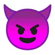 Emoji 😈 Faccina Con Sorriso E Corna su Google Android 8.0.