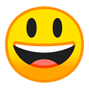 Emoji 😃 Faccina Con Un Gran Sorriso E Occhi Spalancati su Google Android 8.0.