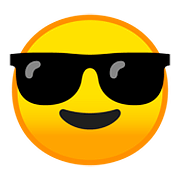 😎 Emoji Rosto Sorridente Com óculos Escuros na Google Android 8.0.