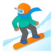 Emoji 🏂🏽 Persona Sullo Snowboard: Carnagione Olivastra su Google Android 8.0.