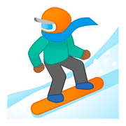 🏂🏾 Emoji Praticante De Snowboard: Pele Morena Escura na Google Android 8.0.