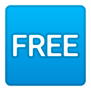 🆓 Emoji Wort „Free“ in blauem Quadrat Google Android 8.0.