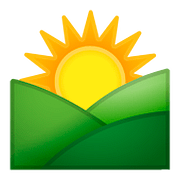 🌄 Emoji Sonnenaufgang über Bergen Google Android 8.0.