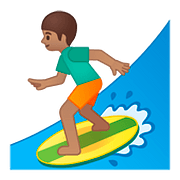 Émoji 🏄🏽 Personne Faisant Du Surf : Peau Légèrement Mate sur Google Android 8.0.
