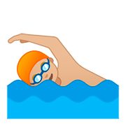 Emoji 🏊🏼 Persona Che Nuota: Carnagione Abbastanza Chiara su Google Android 8.0.