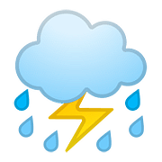 ⛈️ Emoji Wolke mit Blitz und Regen Google Android 8.0.