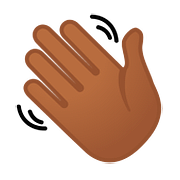 👋🏾 Emoji Mão Acenando: Pele Morena Escura na Google Android 8.0.