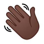 👋🏿 Emoji Mão Acenando: Pele Escura na Google Android 8.0.